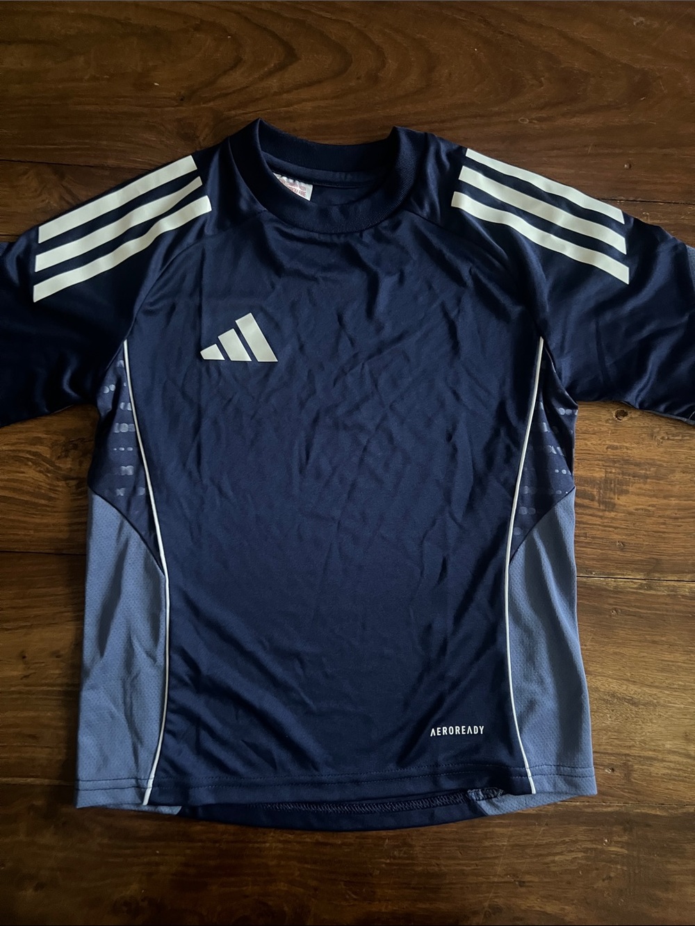 adidas Navy and Light Gray Kids' AEROREADY Soccer Jersey